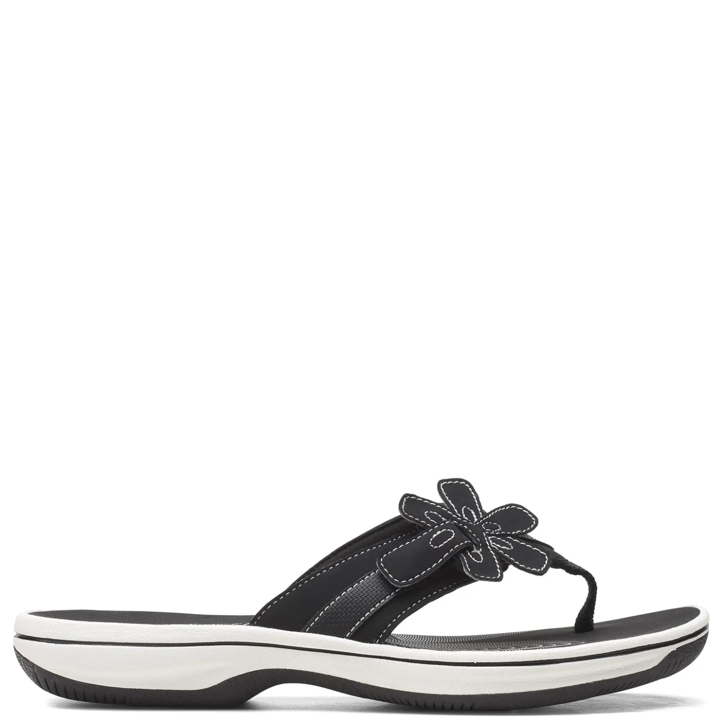 Flip Flops*Clarks Women's , Brinkley Flora Sandal Black