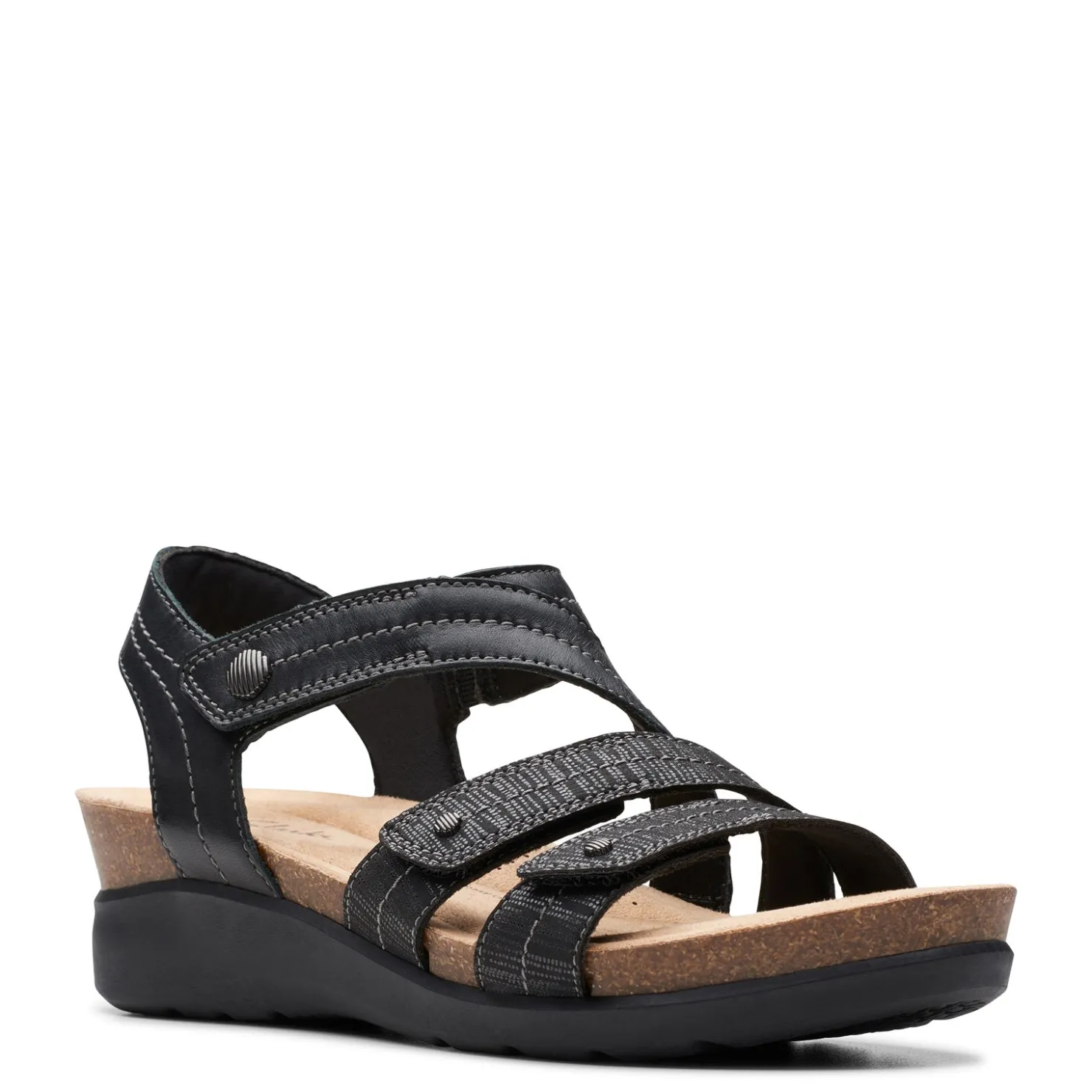 Wedges*Clarks Women's , Calenne Clara Sandal Black Combi