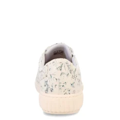Fashion & Street*Clarks Women's , Caroline Ella Sneaker Beige / Blue Floral