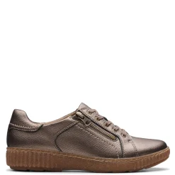 Fashion & Street*Clarks Women's , Caroline Janna Sneaker Bronze Metallic