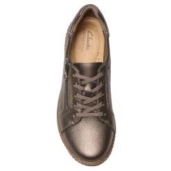 Fashion & Street*Clarks Women's , Caroline Janna Sneaker Bronze Metallic