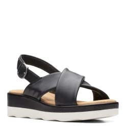 Wedges*Clarks Women's , Clara Cove Sandal Black