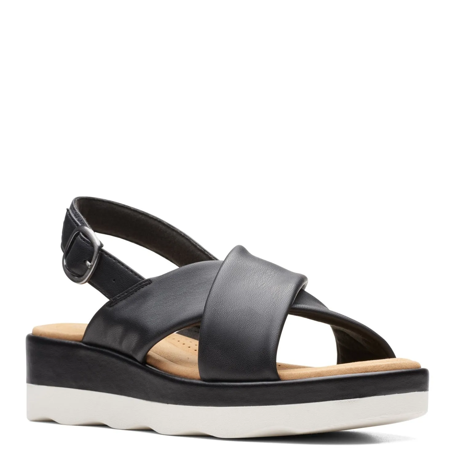 Wedges*Clarks Women's , Clara Cove Sandal Black