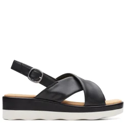 Wedges*Clarks Women's , Clara Cove Sandal Black