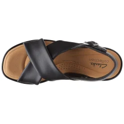 Wedges*Clarks Women's , Clara Cove Sandal Black