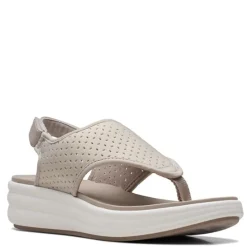 Wedges*Clarks Women's , Drift Blossom Sandal Taupe