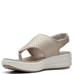 Wedges*Clarks Women's , Drift Blossom Sandal Taupe
