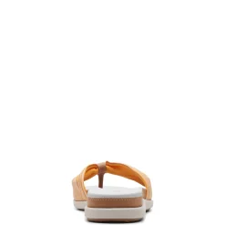 Flip Flops*Clarks Women's , Eliza June Sandal Golden Yellow/Off White Canvas