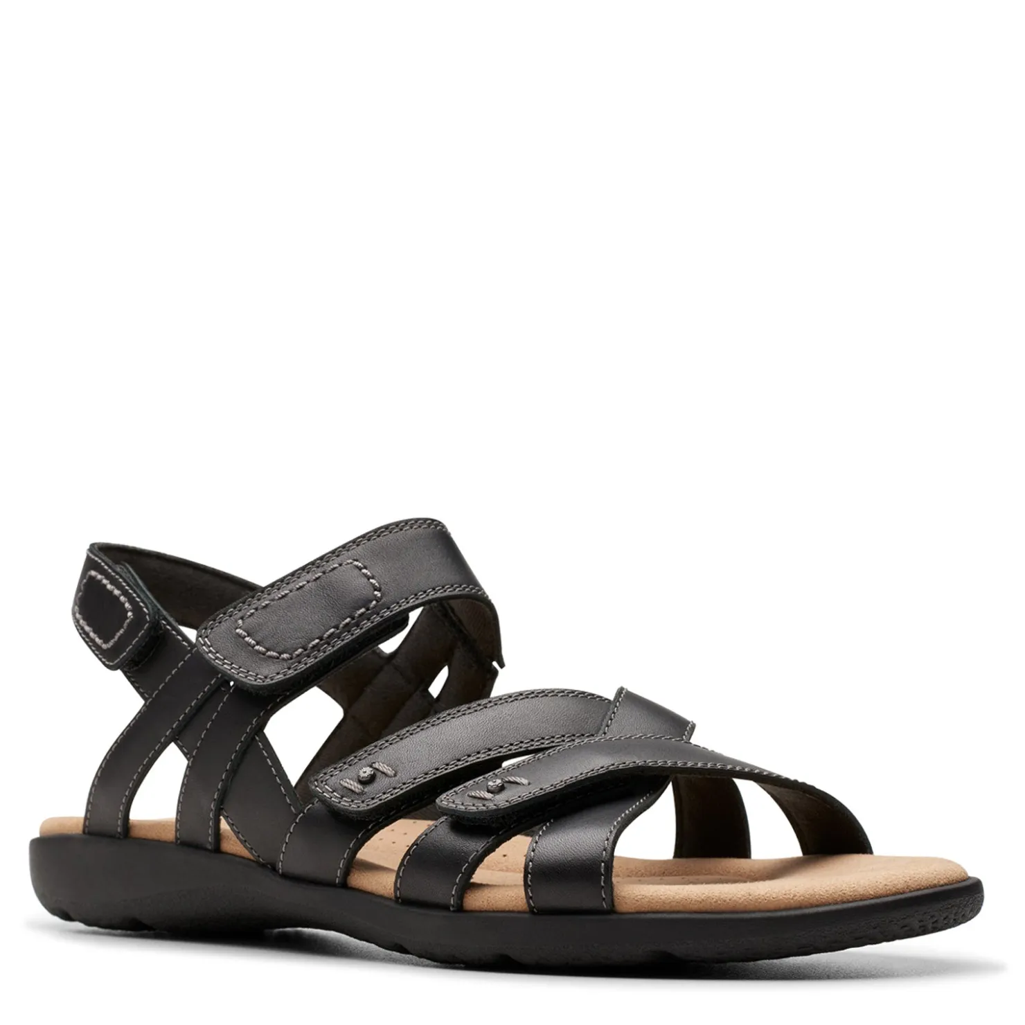 Footbed Sandals*Clarks Women's , Elizabelle Gem Sandal Black