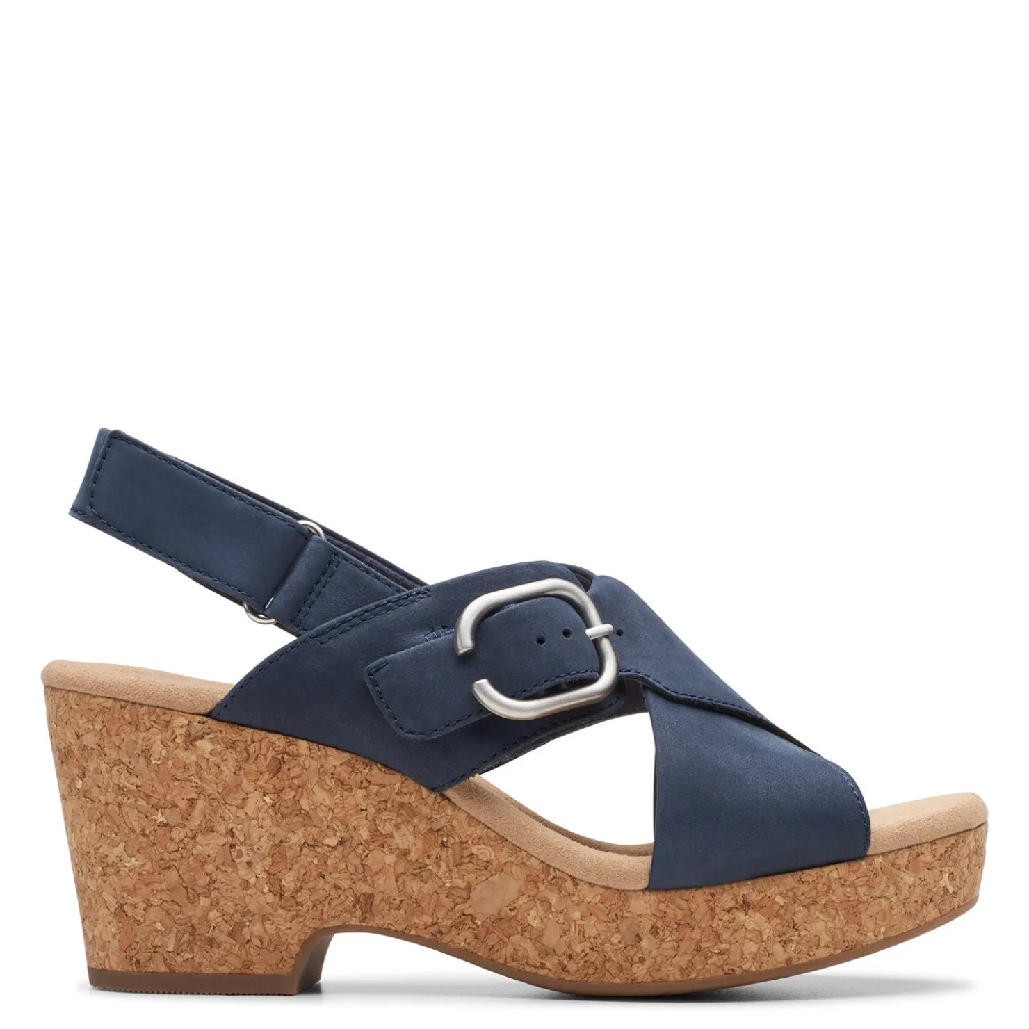 Wedges*Clarks Women's , Giselle Dove Sandal Navy