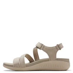 Wedges*Clarks Women's , Glide Hi Ella Sandal Stone