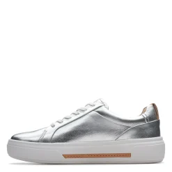 Fashion & Street*Clarks Women's , Hollyhock Walk Sneaker Silver Leather