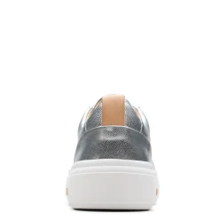 Fashion & Street*Clarks Women's , Hollyhock Walk Sneaker Silver Leather
