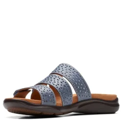 Footbed Sandals*Clarks Women's , Kilty Walk Sandal Blue Denim Colored