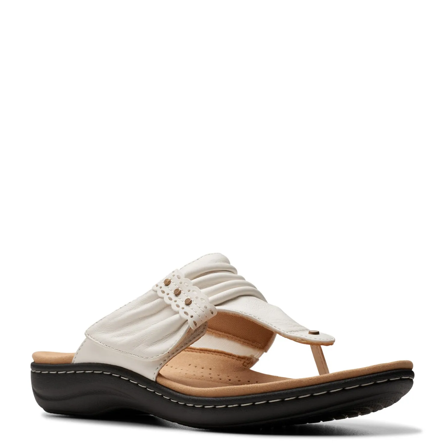 Flip Flops*Clarks Women's , Laurieann Arla Sandal White Multi