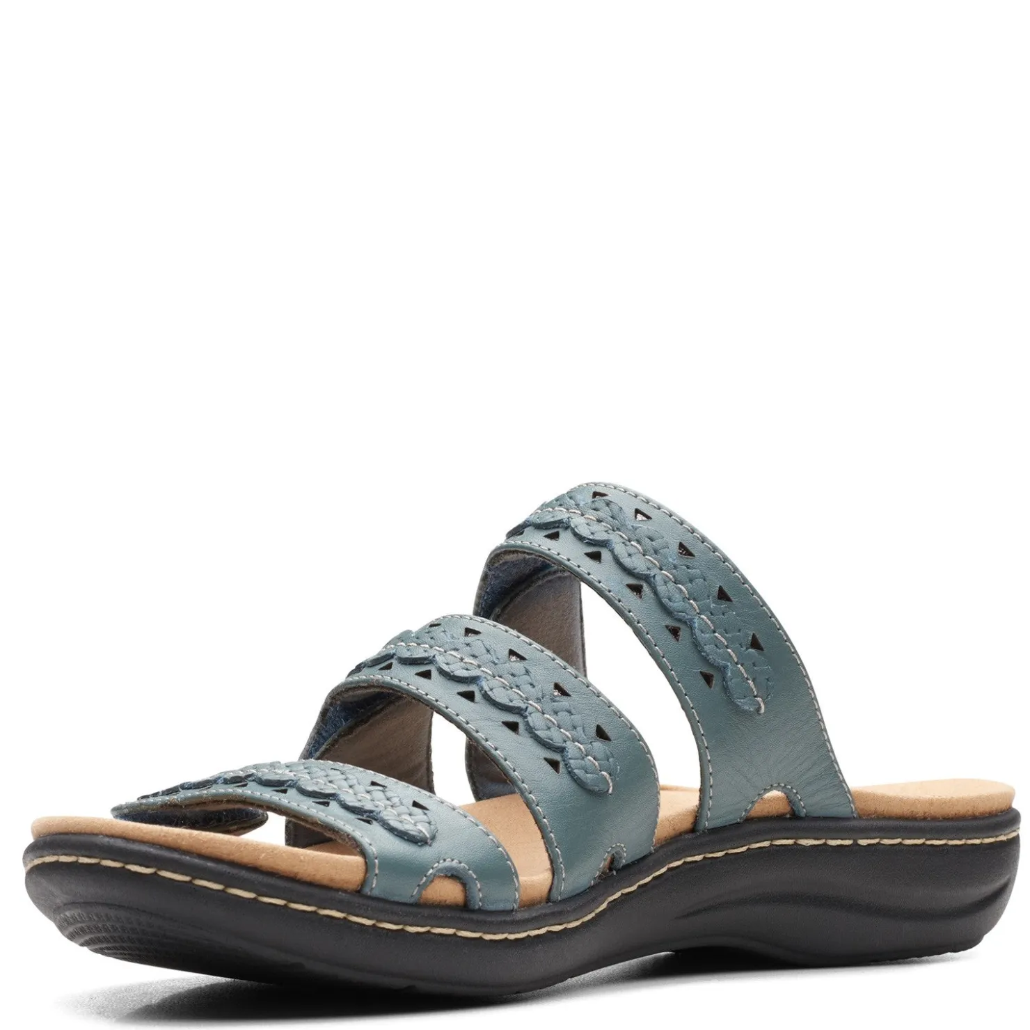 Footbed Sandals*Clarks Women's , Laurieann Cove Sandal Blue Gray