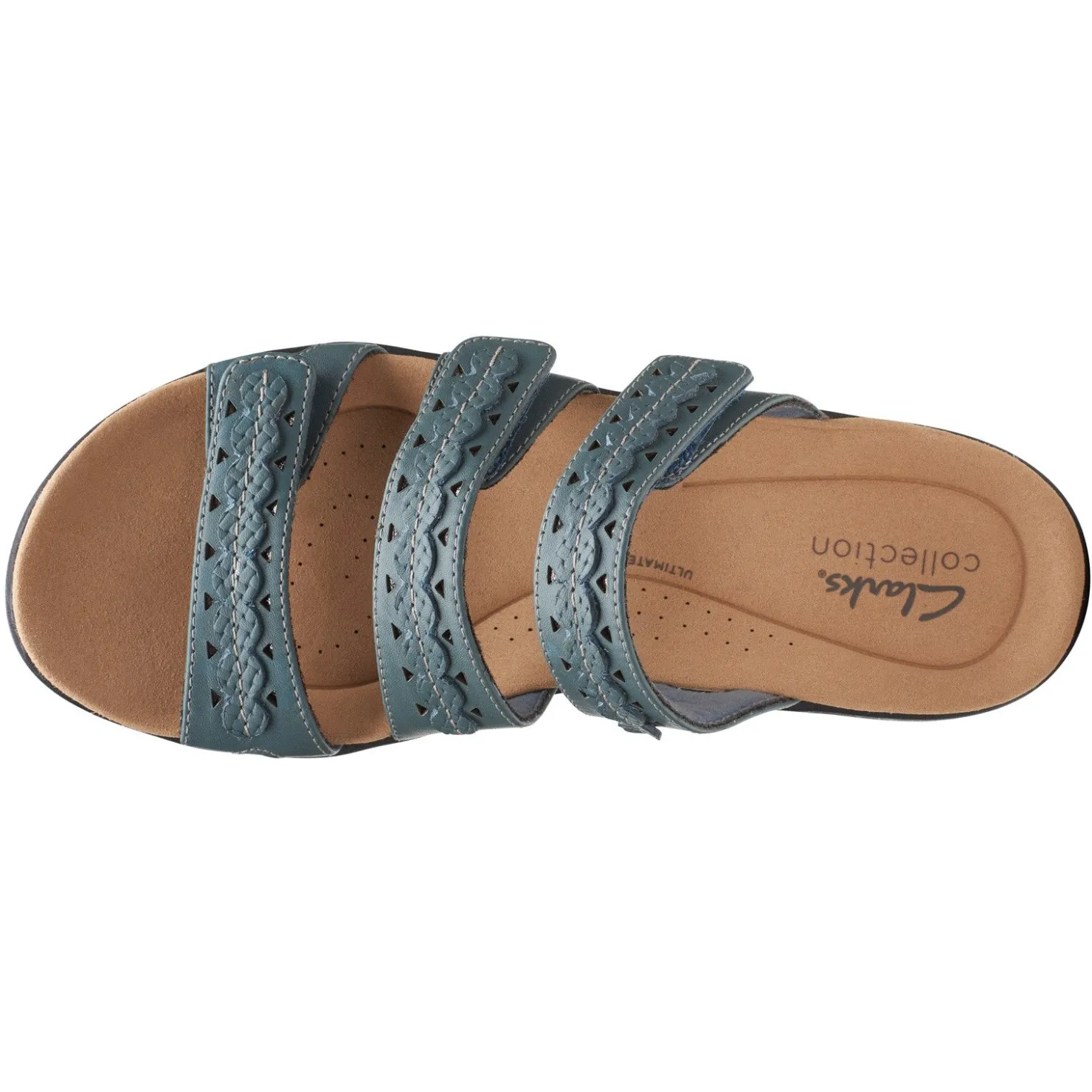 Footbed Sandals*Clarks Women's , Laurieann Cove Sandal Blue Gray