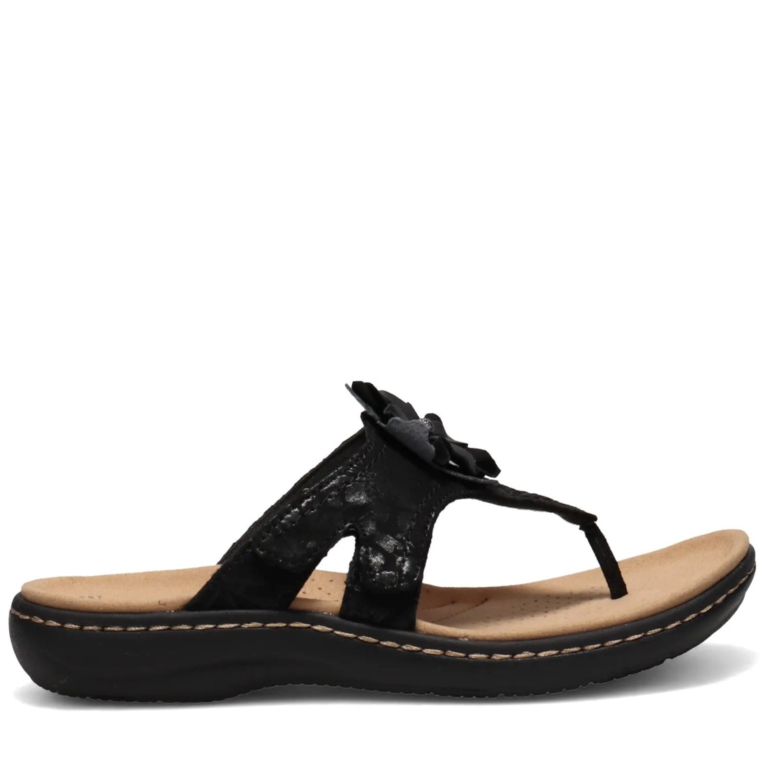 Flip Flops*Clarks Women's , Laurieann Gema Sandal Black