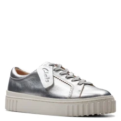 Fashion & Street*Clarks Women's , Mayhill Walk Sneaker Silver Metallic