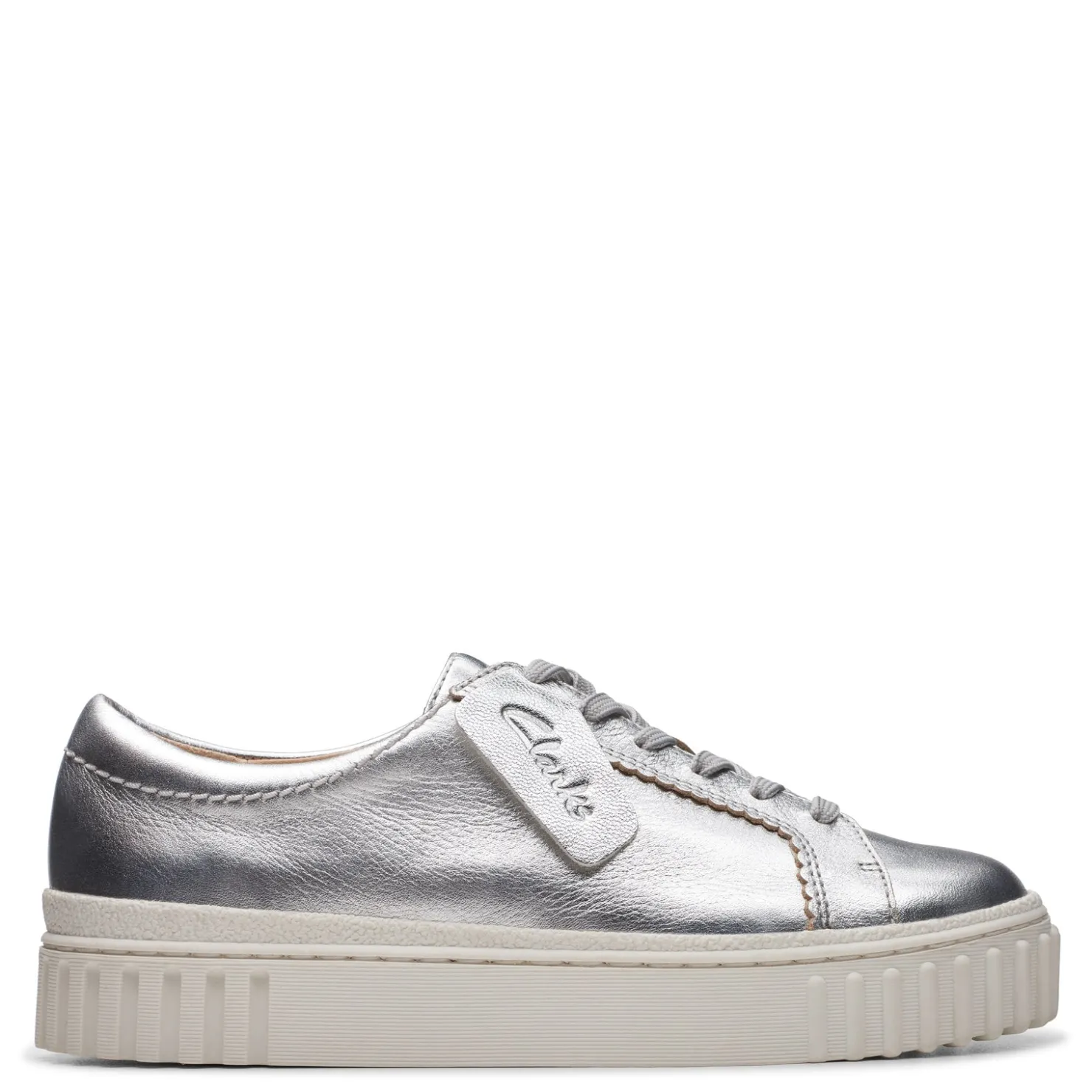 Fashion & Street*Clarks Women's , Mayhill Walk Sneaker Silver Metallic
