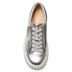 Fashion & Street*Clarks Women's , Mayhill Walk Sneaker Silver Metallic