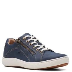 Fashion & Street*Clarks Women's , Nalle Lace Sneaker Navy Nubuck