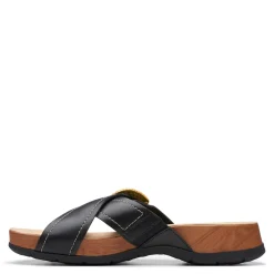 Footbed Sandals*Clarks Women's , Reileigh Bay Sandal Black