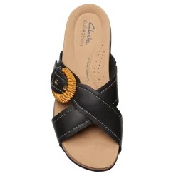 Footbed Sandals*Clarks Women's , Reileigh Bay Sandal Black