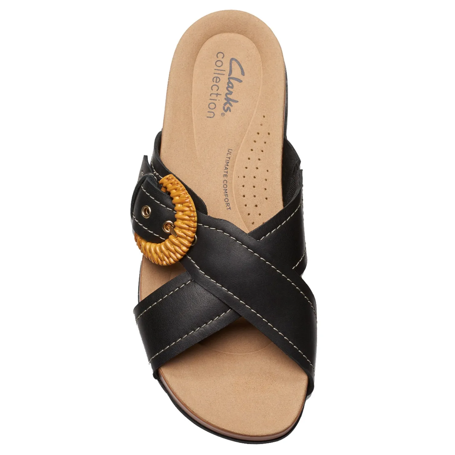 Footbed Sandals*Clarks Women's , Reileigh Bay Sandal Black