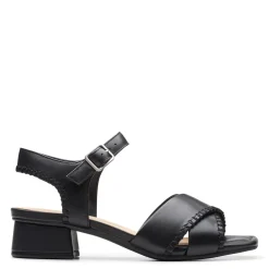 Heeled Sandals*Clarks Women's , Serina 35 Cross Sandal Black Leather