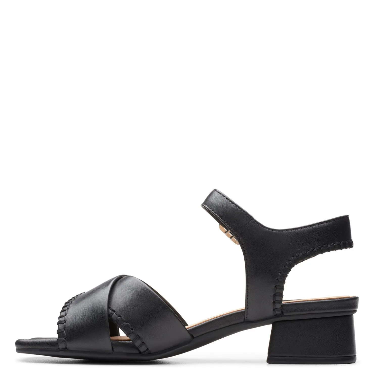 Heeled Sandals*Clarks Women's , Serina 35 Cross Sandal Black Leather