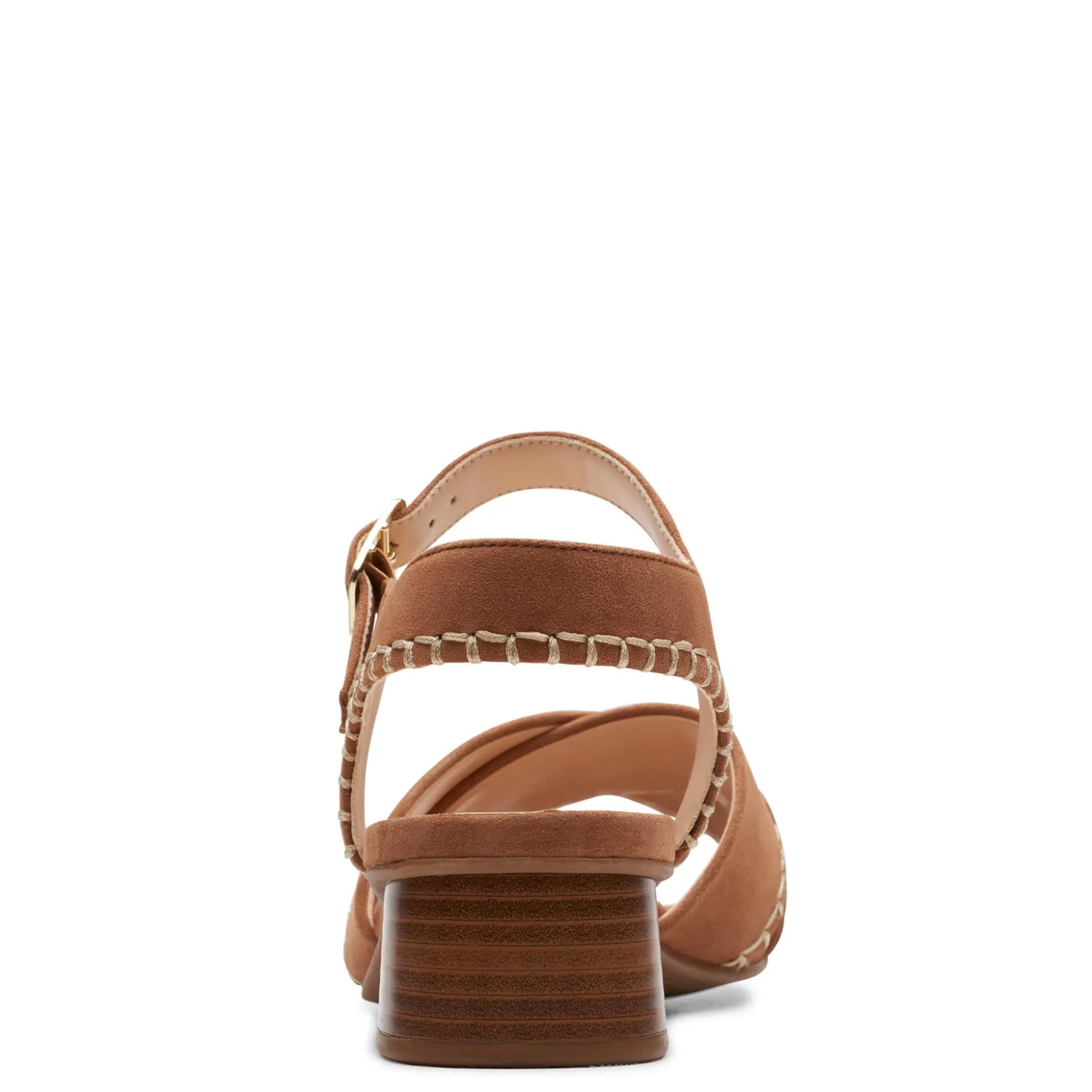 Heeled Sandals*Clarks Women's , Serina 35 Cross Sandal Tan Suede