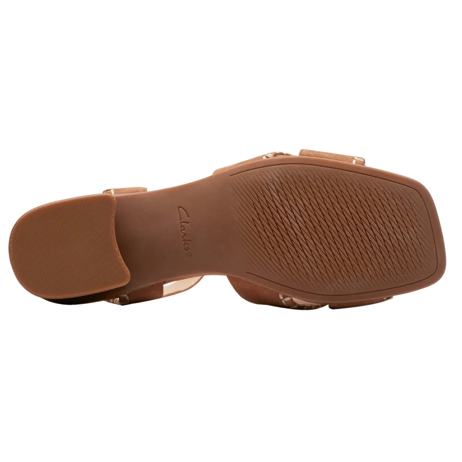 Heeled Sandals*Clarks Women's , Serina 35 Cross Sandal Tan Suede