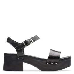 Heeled Sandals*Clarks Women's , Sivanne Bay Sandal Black Interest Leather