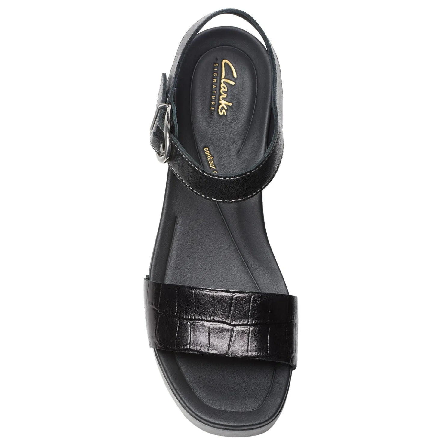 Heeled Sandals*Clarks Women's , Sivanne Bay Sandal Black Interest Leather