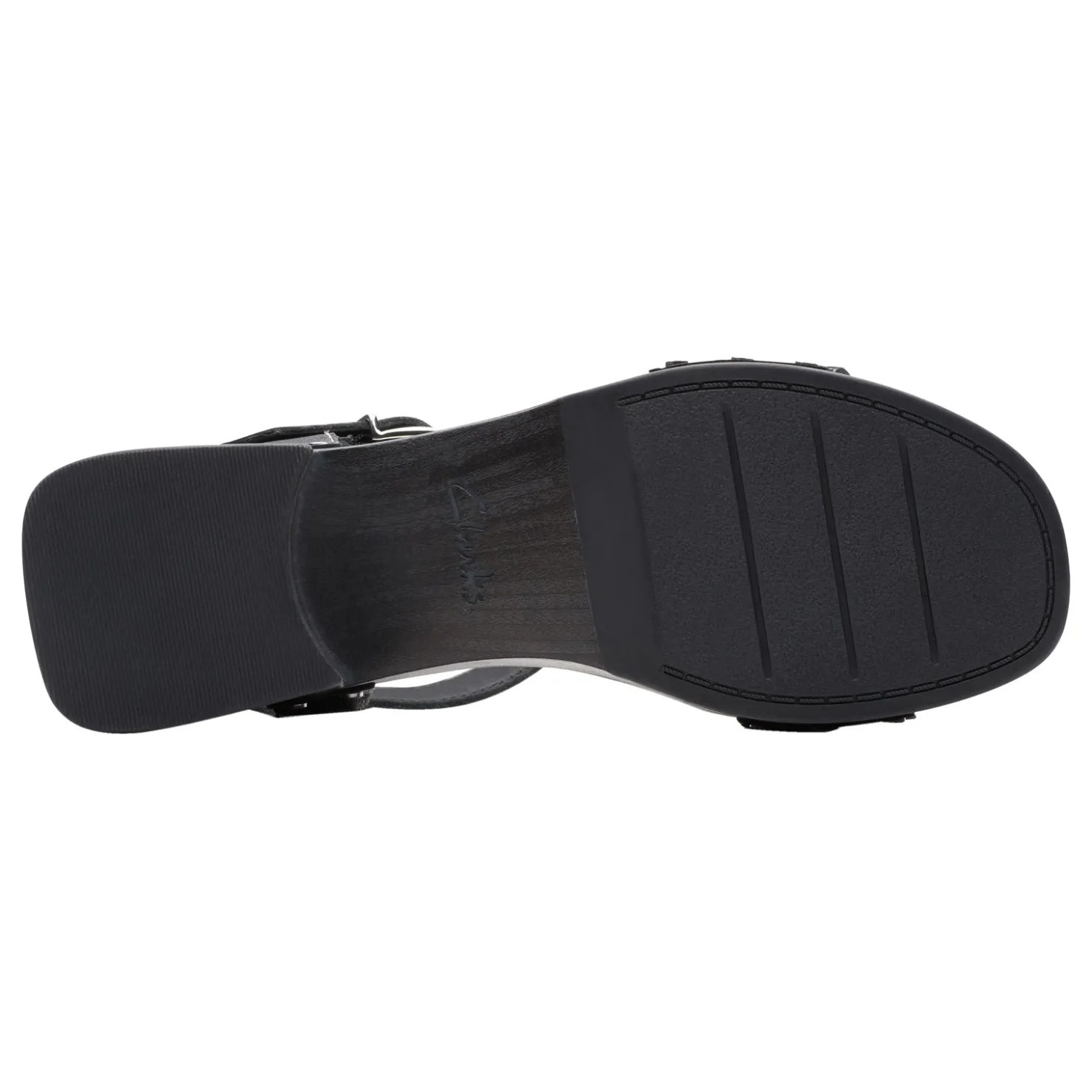 Heeled Sandals*Clarks Women's , Sivanne Bay Sandal Black Interest Leather