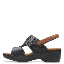 Heeled Sandals*Clarks Women's , Tuleah Sun Sandal Black Leather