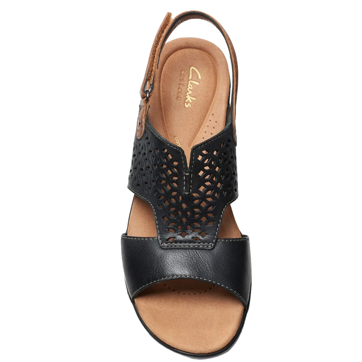 Heeled Sandals*Clarks Women's , Tuleah Sun Sandal Black Leather