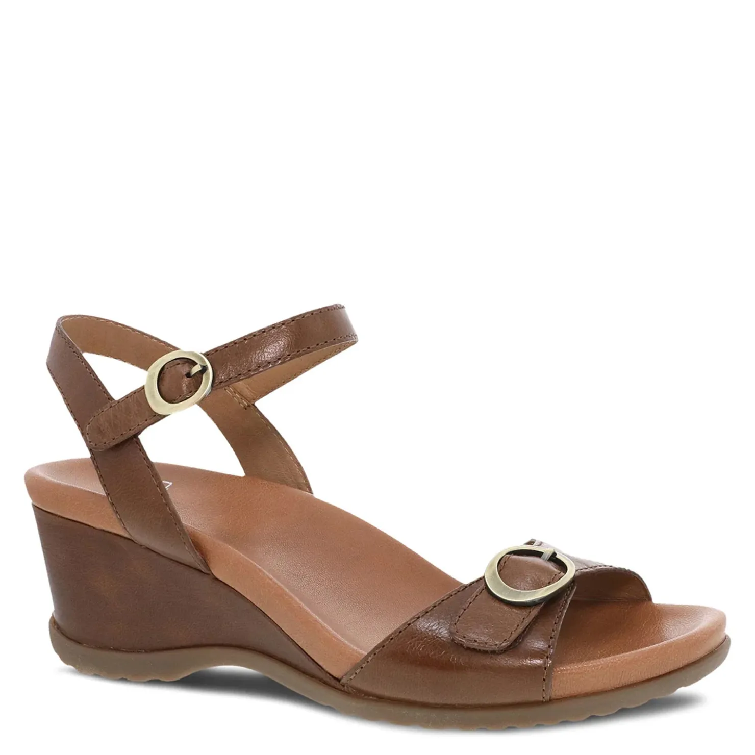 Wedges*Dansko Women's , Arielle Sandal Tan Glazed Leather