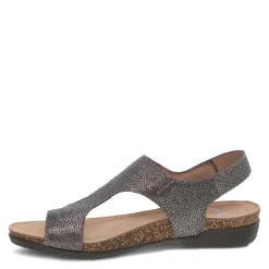Footbed Sandals*Dansko Women's , Reece Thong Sandal Pewter Metallic