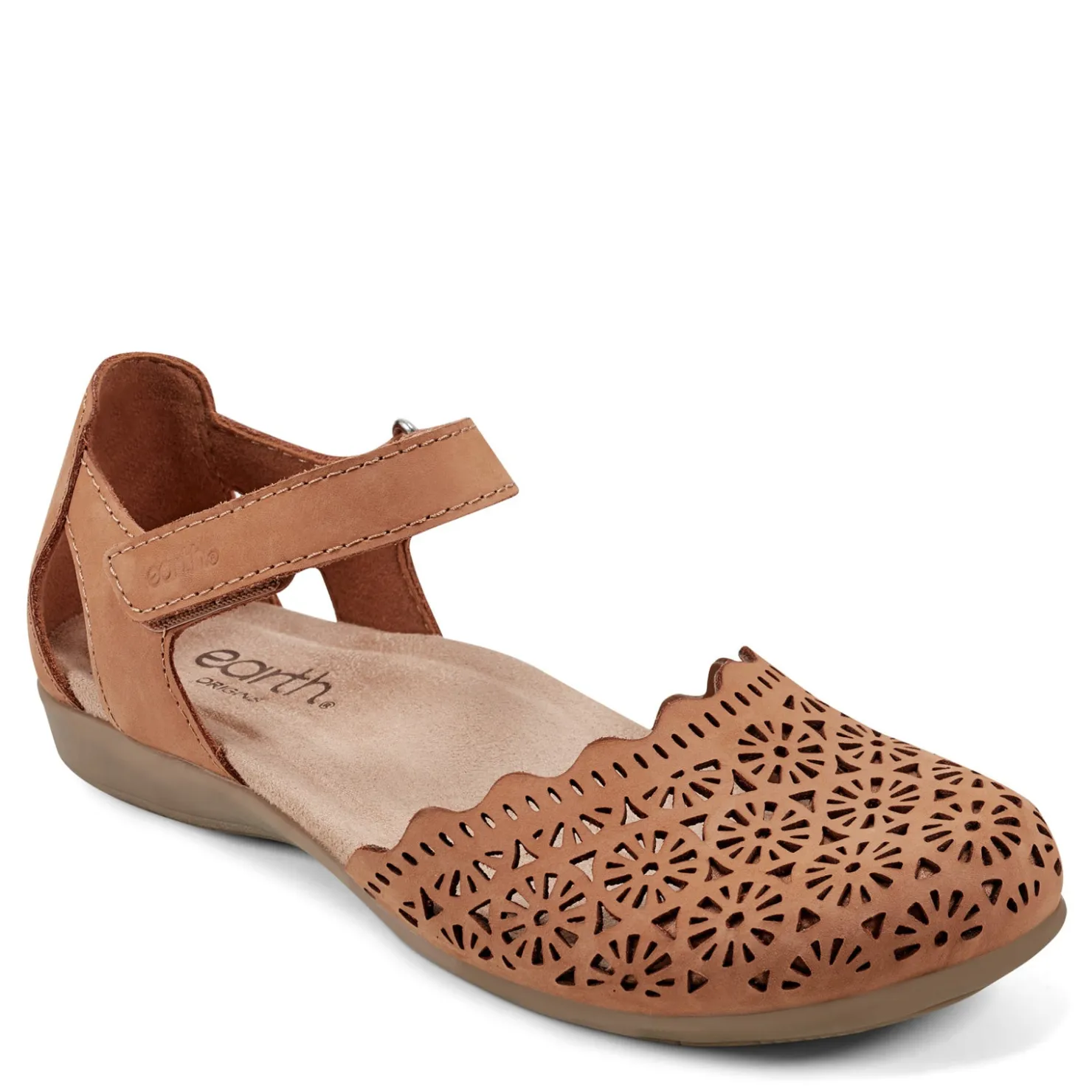 Footbed Sandals*Earth Origins Women's , Bronnie Flat Cognac