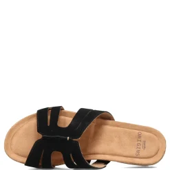Footbed Sandals*Earth Origins Women's , Lyndon Luna Sandal Black Suede