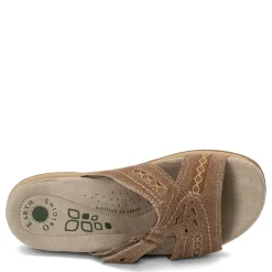 Footbed Sandals*Earth Origins Women's , Sizzle Slide Sandal Brown