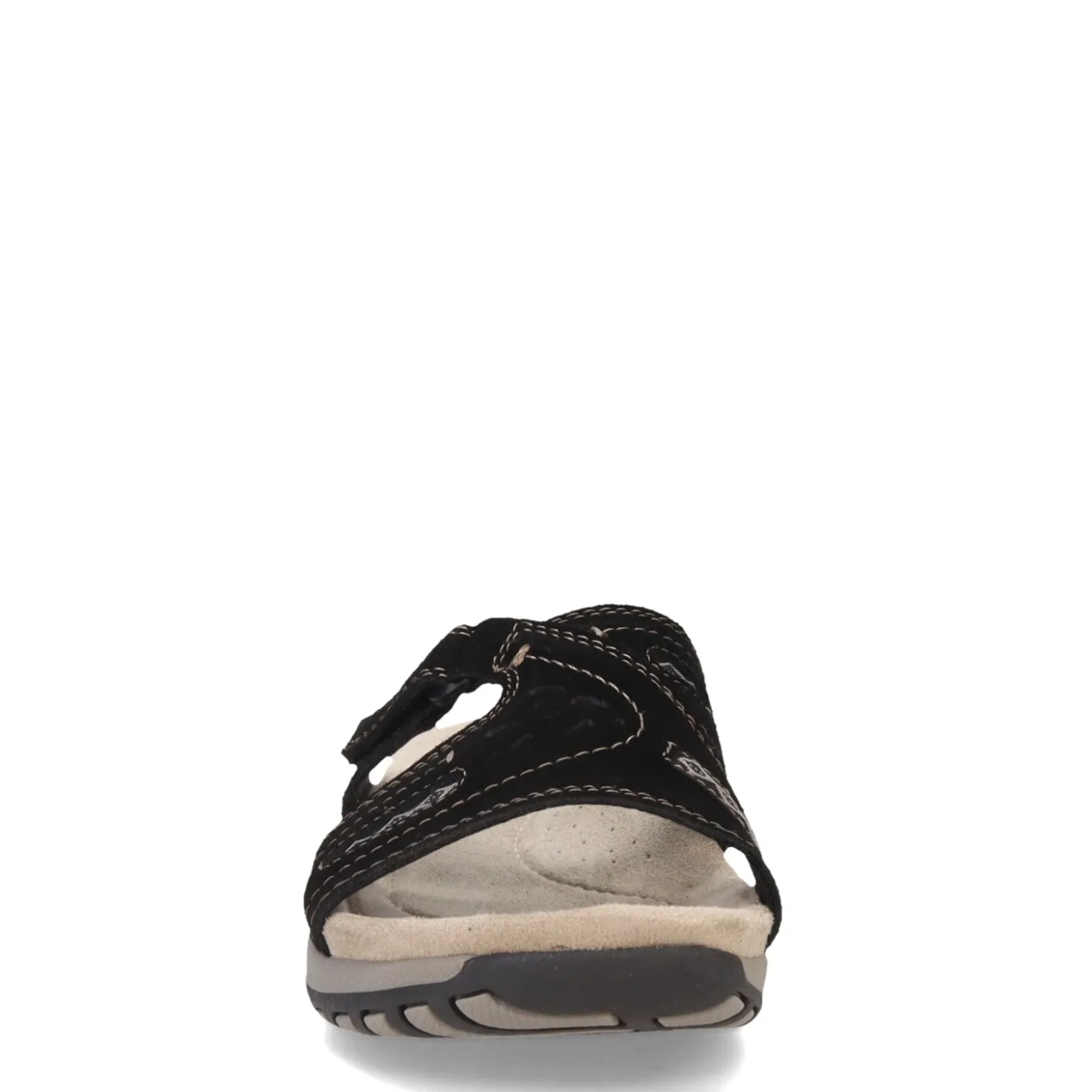 Footbed Sandals*Earth Origins Women's , Sizzle Sandal Black Suede