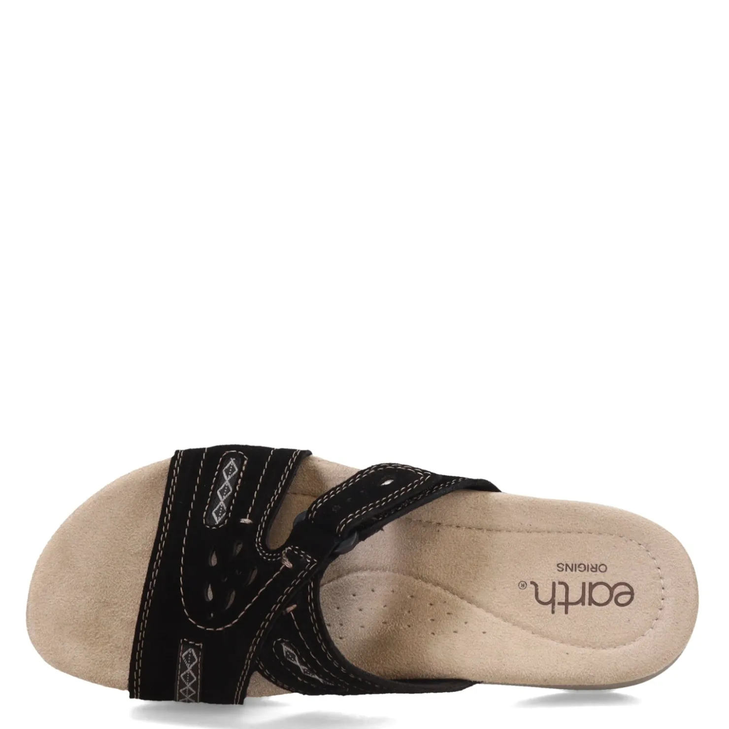 Footbed Sandals*Earth Origins Women's , Sizzle Sandal Black Suede