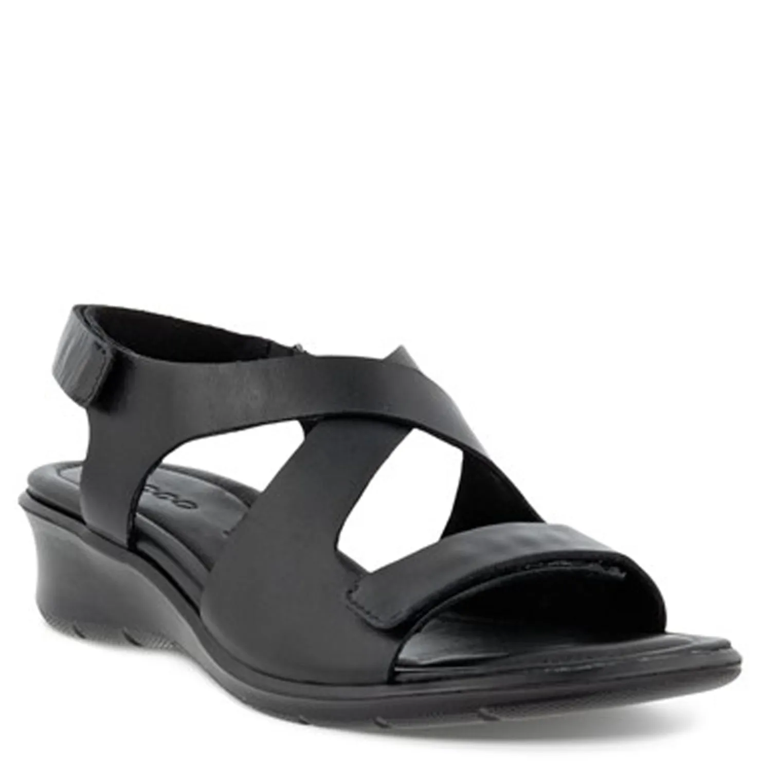 Wedges*ECCO Women's , Felicia Cross Sandal Black