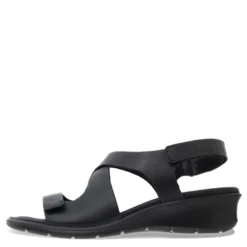 Wedges*ECCO Women's , Felicia Cross Sandal Black