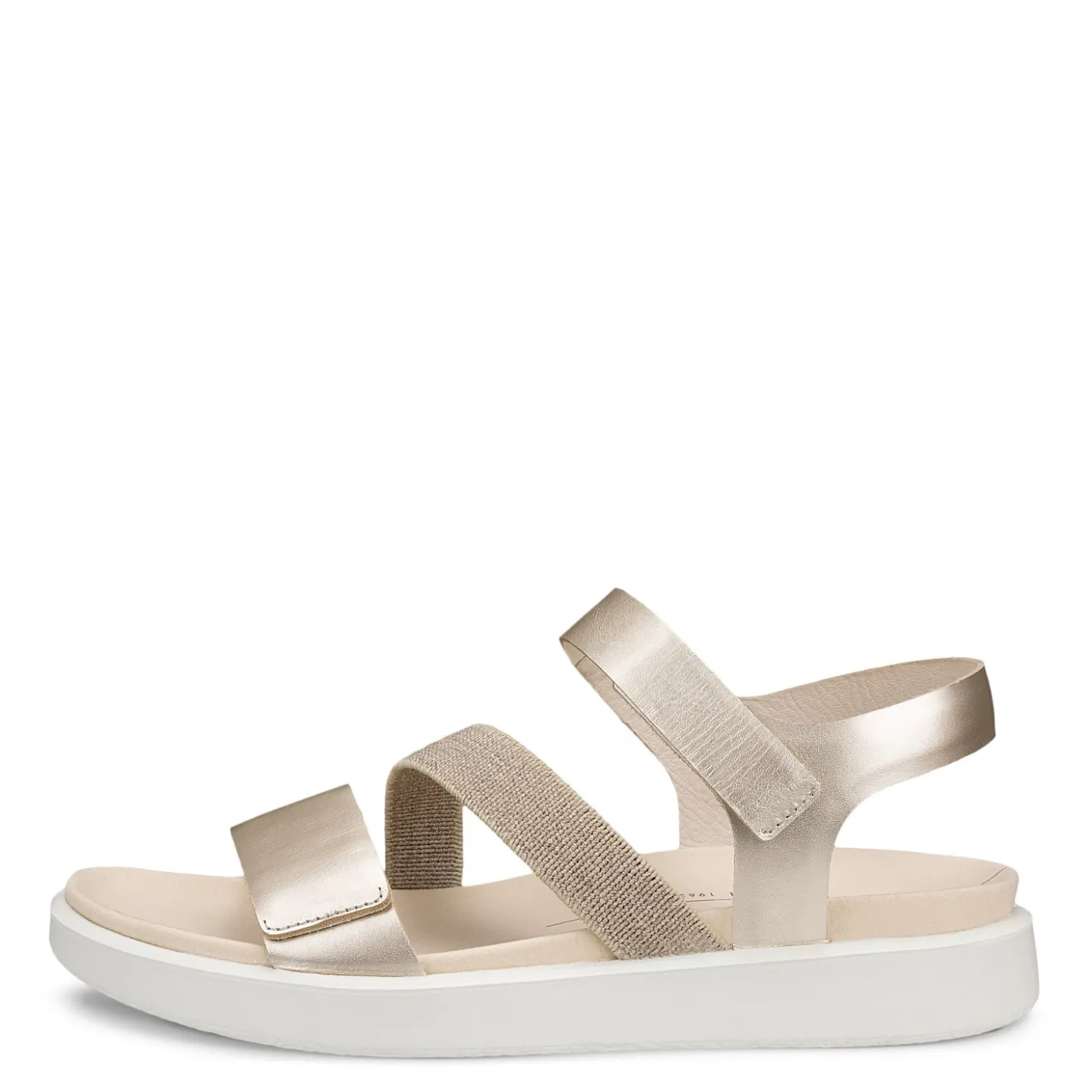 Footbed Sandals*ECCO Women's , Flowt 2 Band Sandal Gold White