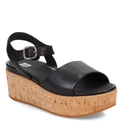 Wedges*FitFlop Women's , Eloise Cork Wrap Strap Sandal Black
