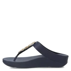Wedges*FitFlop Women's , Fino Crystal Chain Toe-Post Sandal Midnight Navy